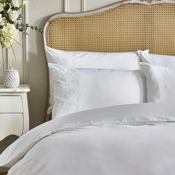 Dorma Coleton Broderie 100% Cotton Standard Pillowcase Pair 2