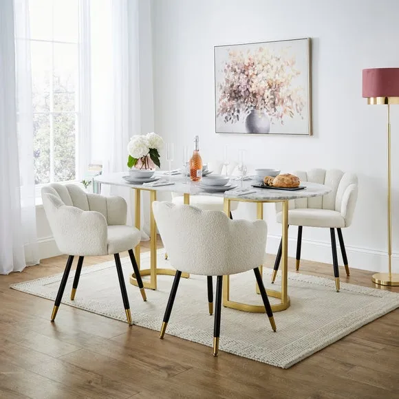 Vivian Dining Chair, Ivory Boucle 2