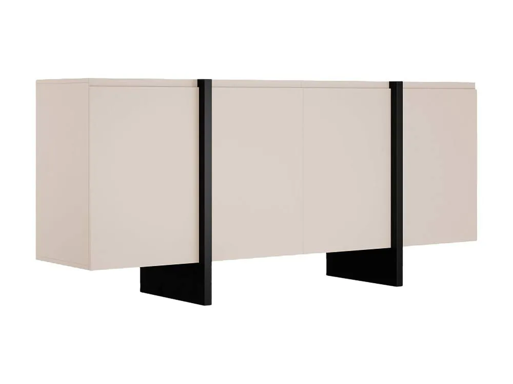 Vente-unique Sideboard With 4 Doors In MDF - Beige & Black - LUVONIA 4