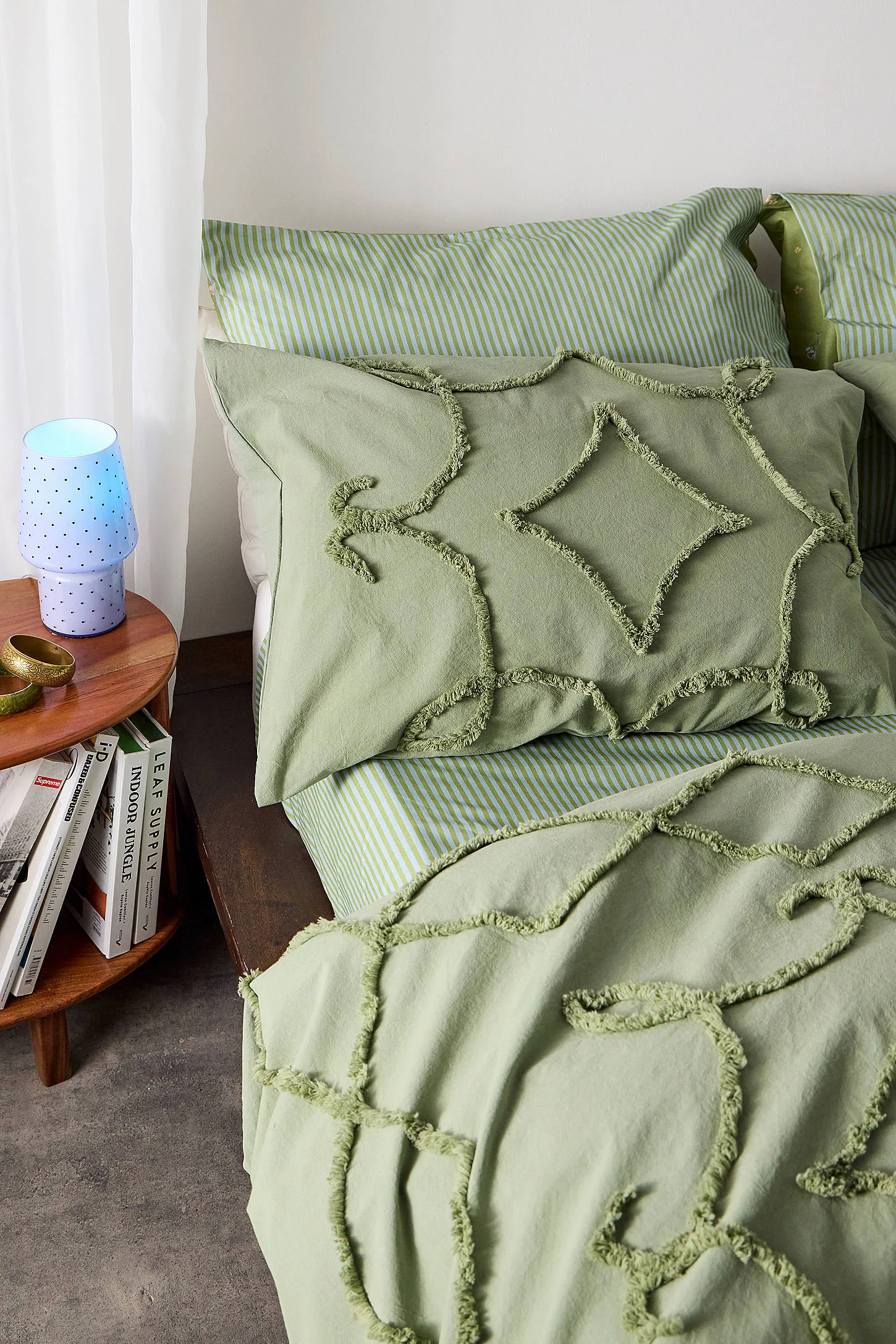 Khaki Acacia Tufted Duvet Set - Khaki 3