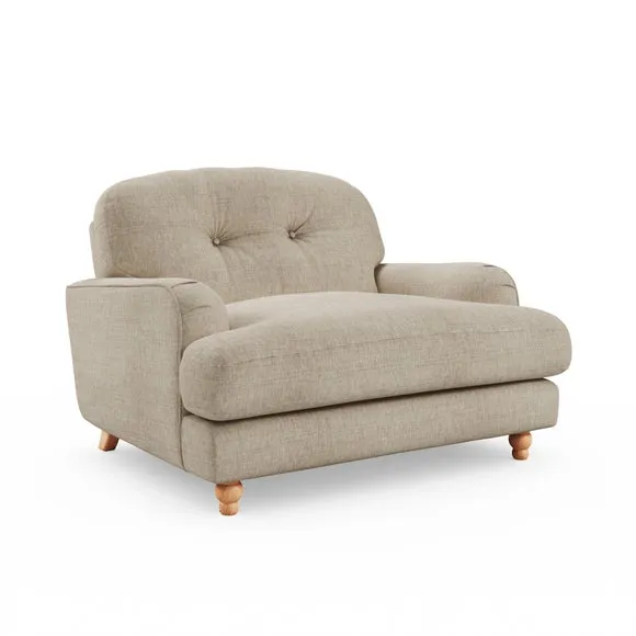 Martha Faux Linen Snuggle Chair 6