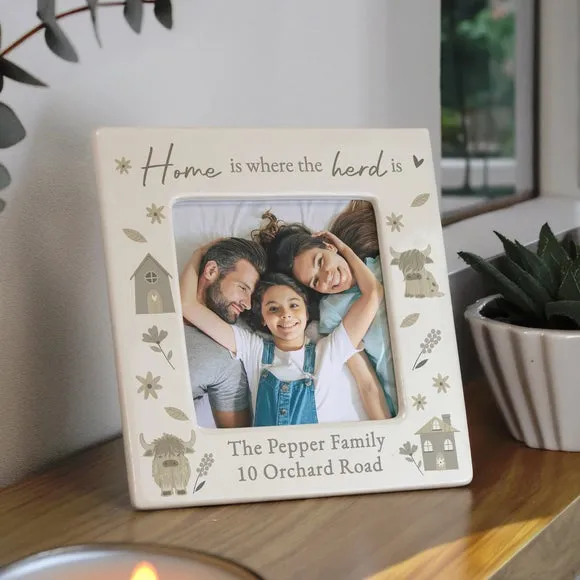 Personalised Highland Cow Photo Frame 2