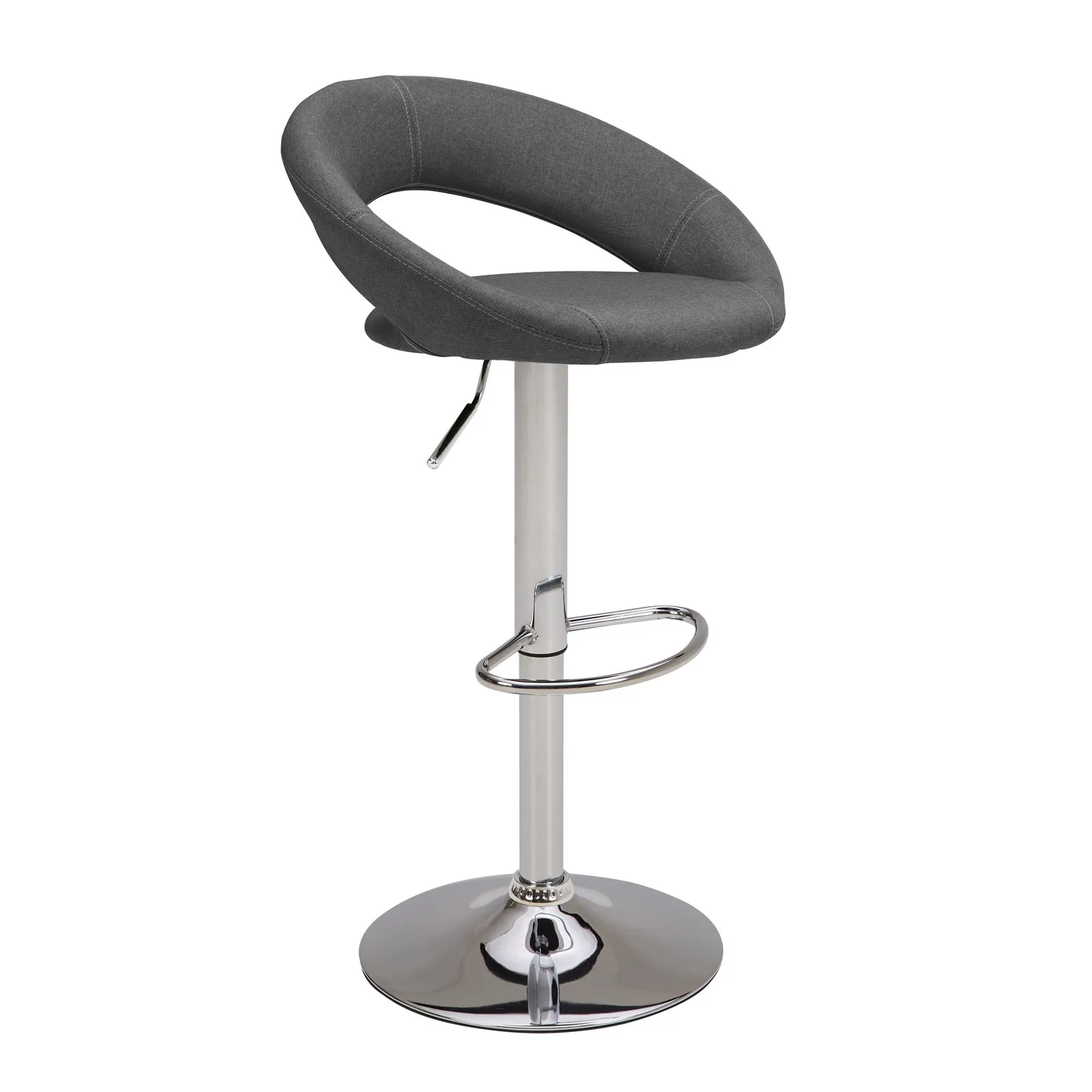 Knox Bar Stool Grey Fabric Grey