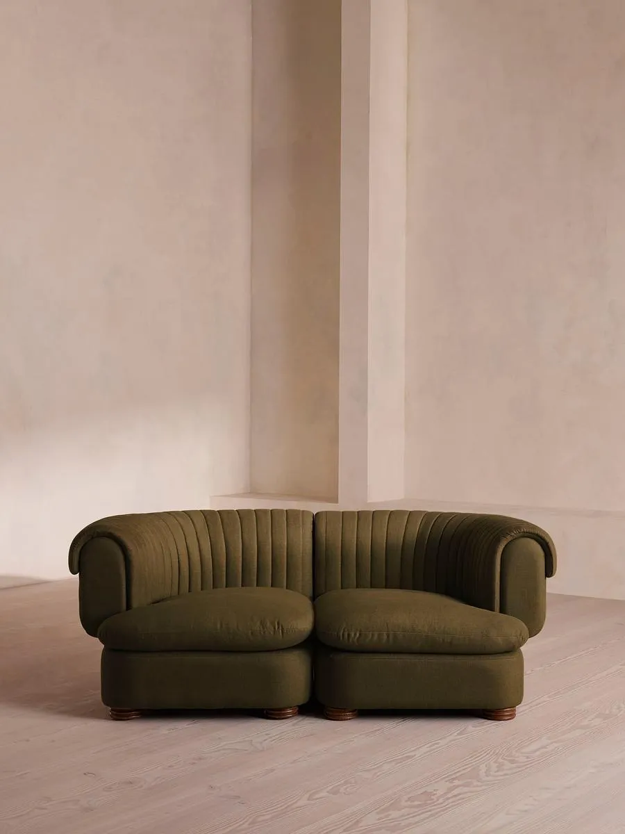 Rava Modular Sofa, Three Seater, Linen, Olive