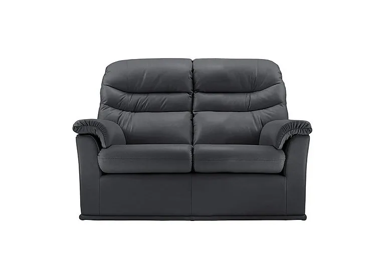Malvern 2 Seater Leather Sofa - No Recliner - Cambridge Petrol Blue