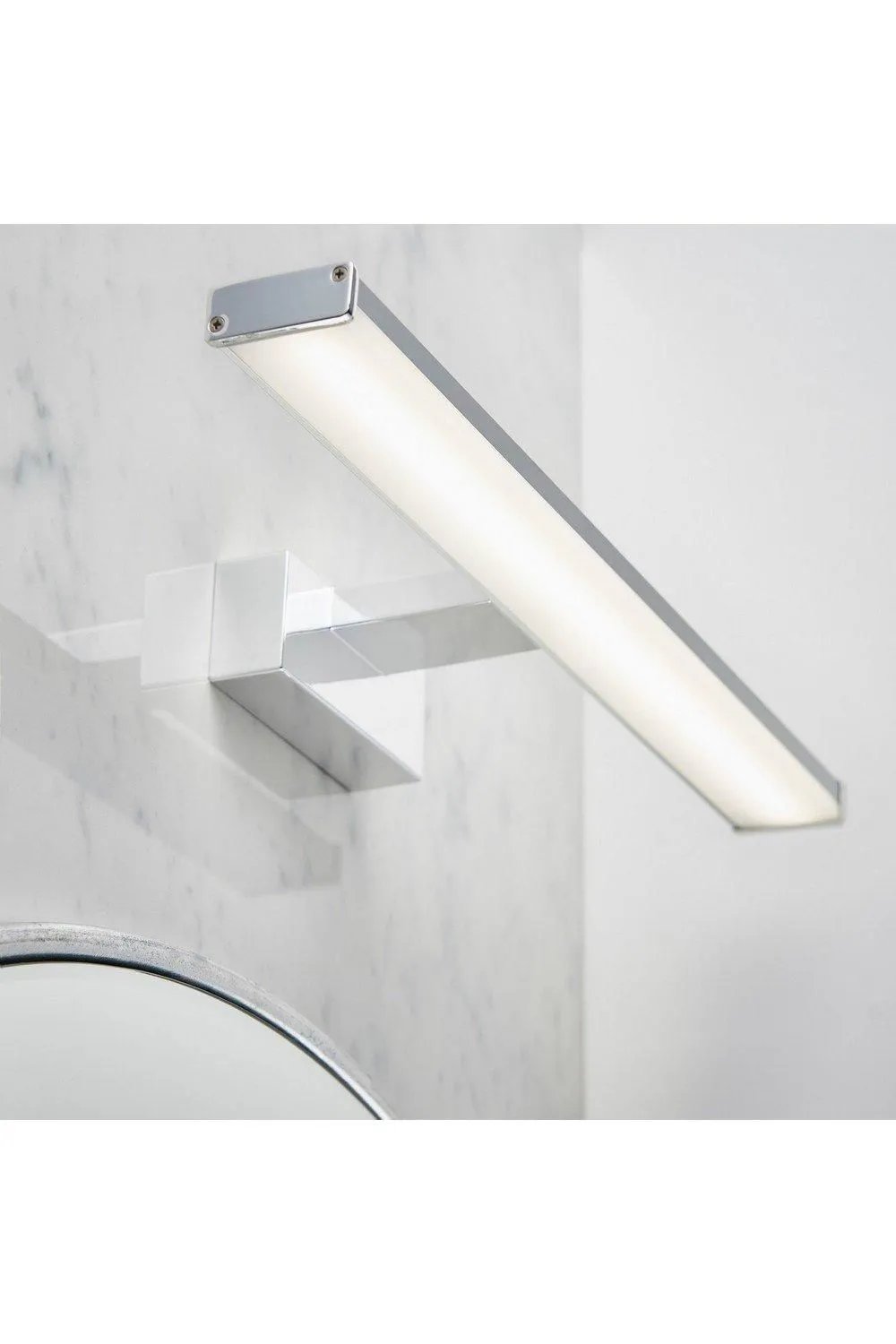 Netlighting Axis LED 1 Light Bathroom Wall Frosted Polypropylene Chrome Abs Plastic IP44 in Grey 3