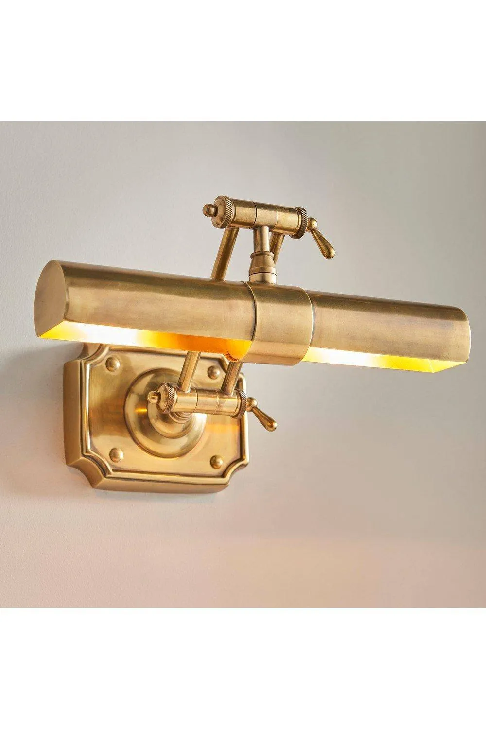 Netlighting 2 Light Picture Wall Light Lamp Brass LED E14 in Gold 2