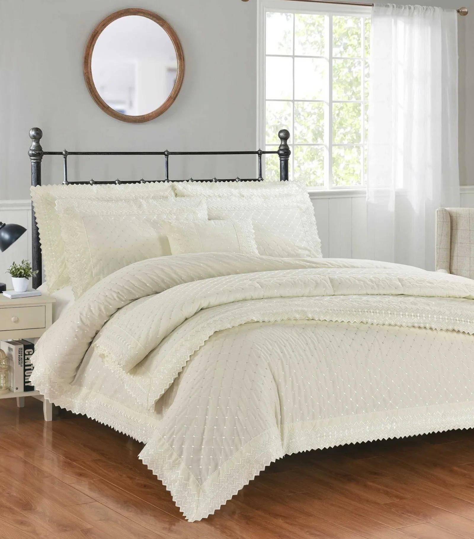 Rapport Home Richmond Boudoir Filled Cushion (50x30 cm) in Ivory 1
