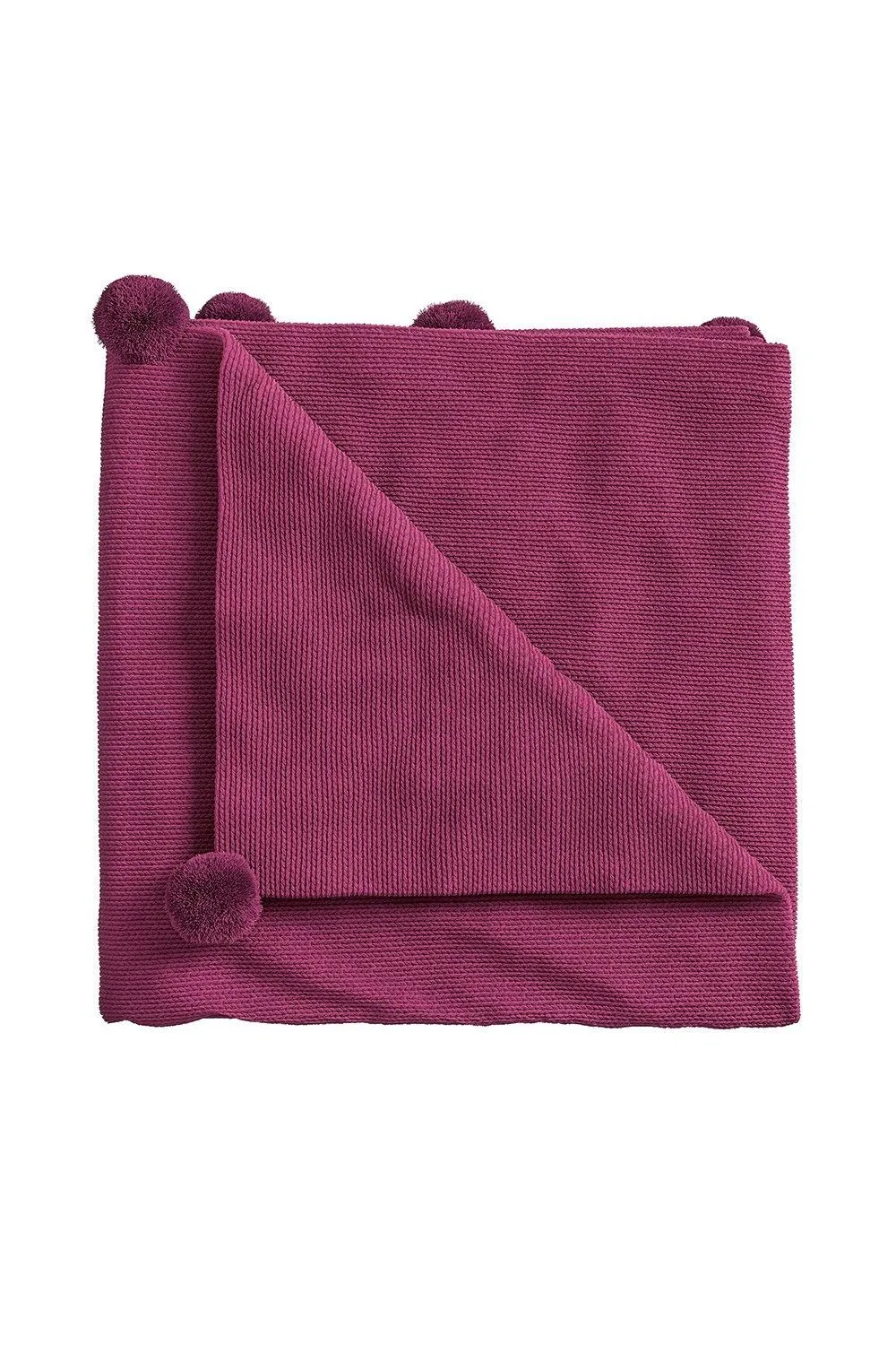 Helena Springfield 'Pom Pom' Knit Throw in Fuchsia
