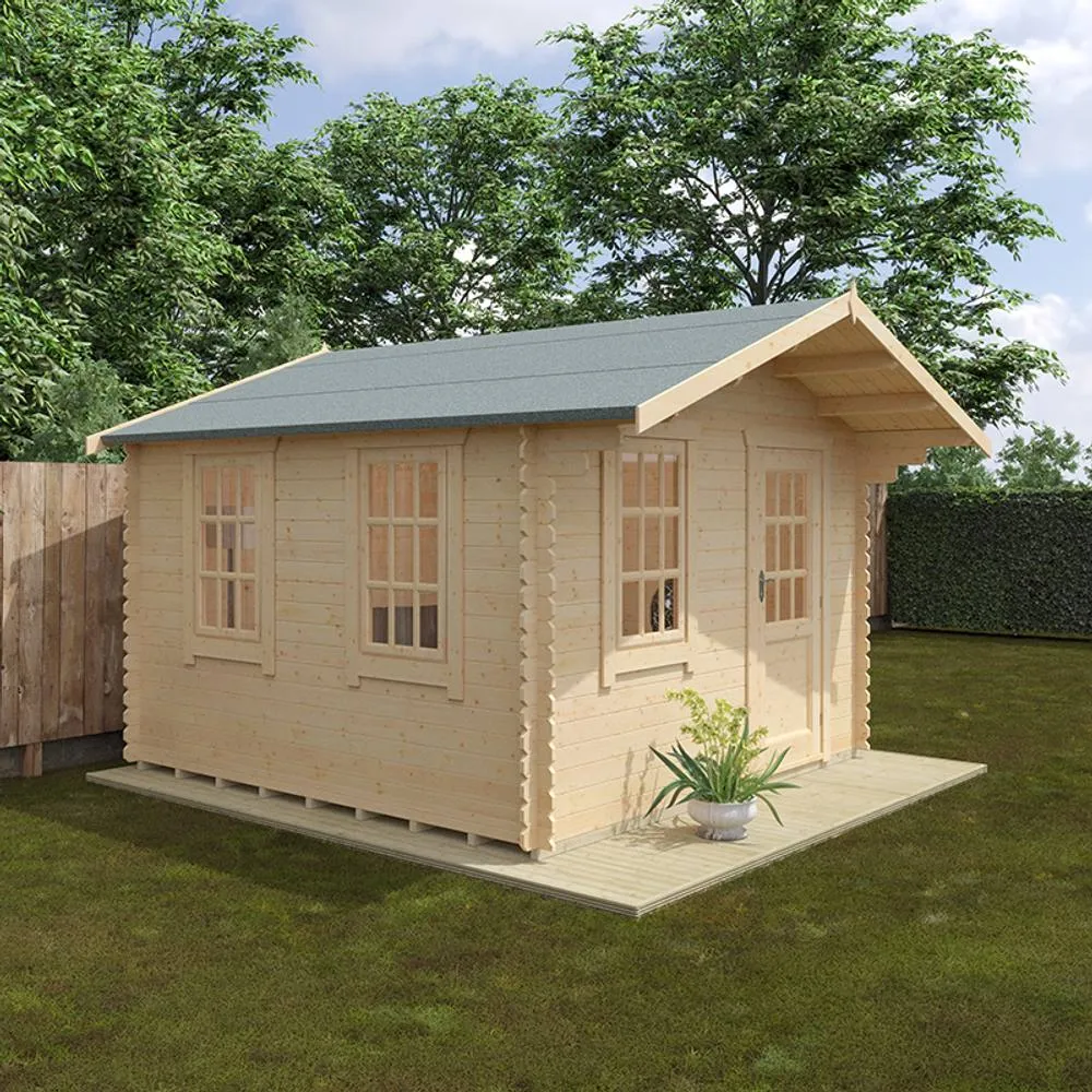 Buttercup Farm 12x12 The Carrington 28mm Cabin - L355 x W355 x H271.9 cm in Natural 4