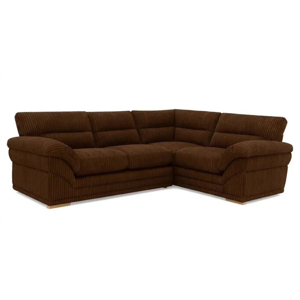 Bliss Furniture Amalfi Claude Left Hand 2 Piece Corner Sofa in Brown