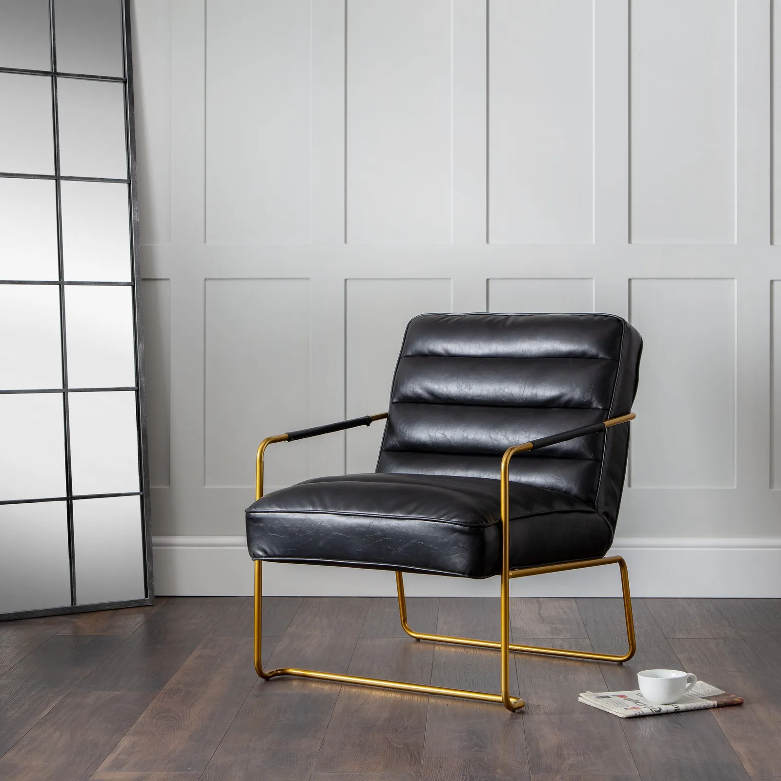 Giorgio Faux Leather Chair Black