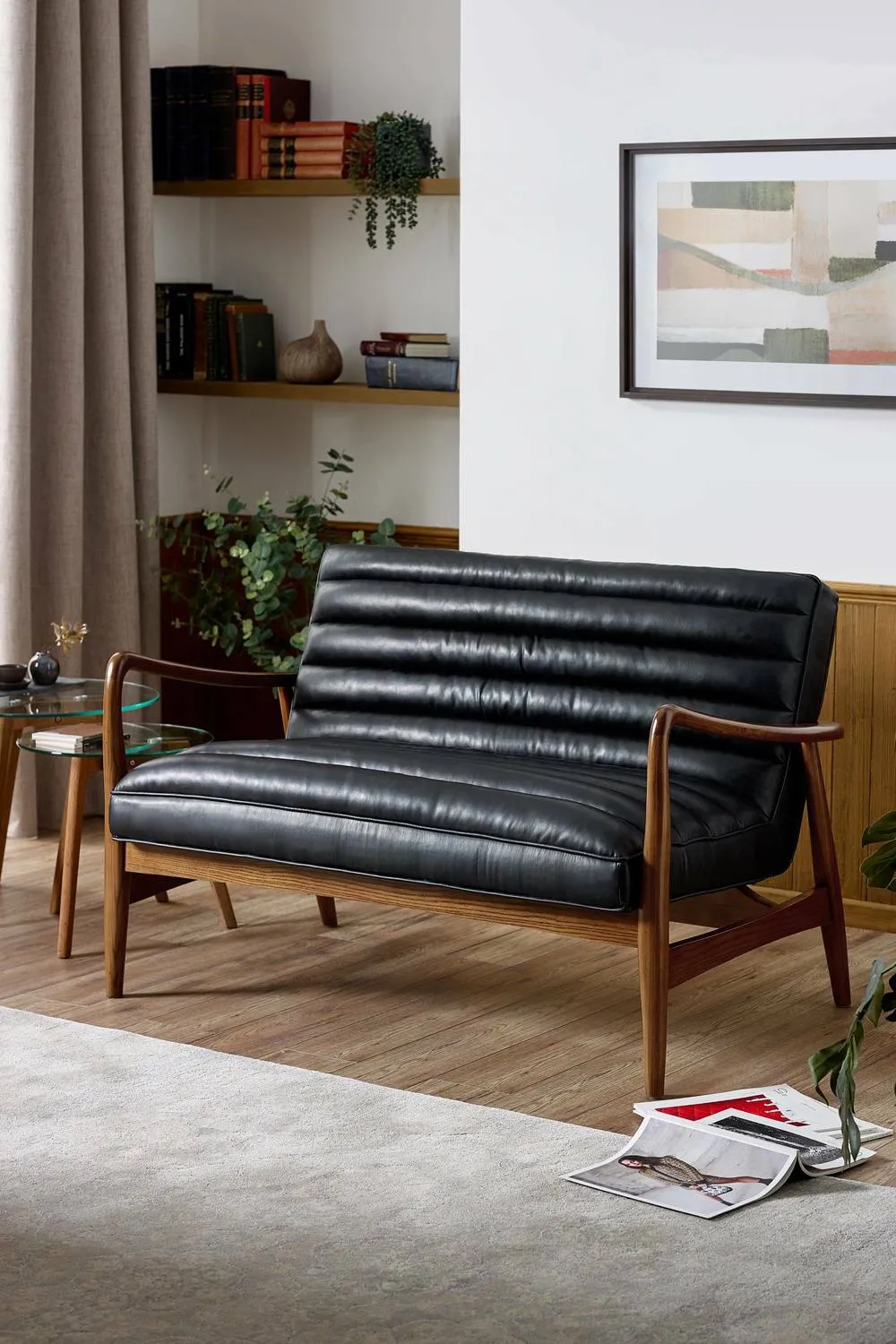 Julian Bowen Marshall Upholstered 2 Seater Sofa in Black