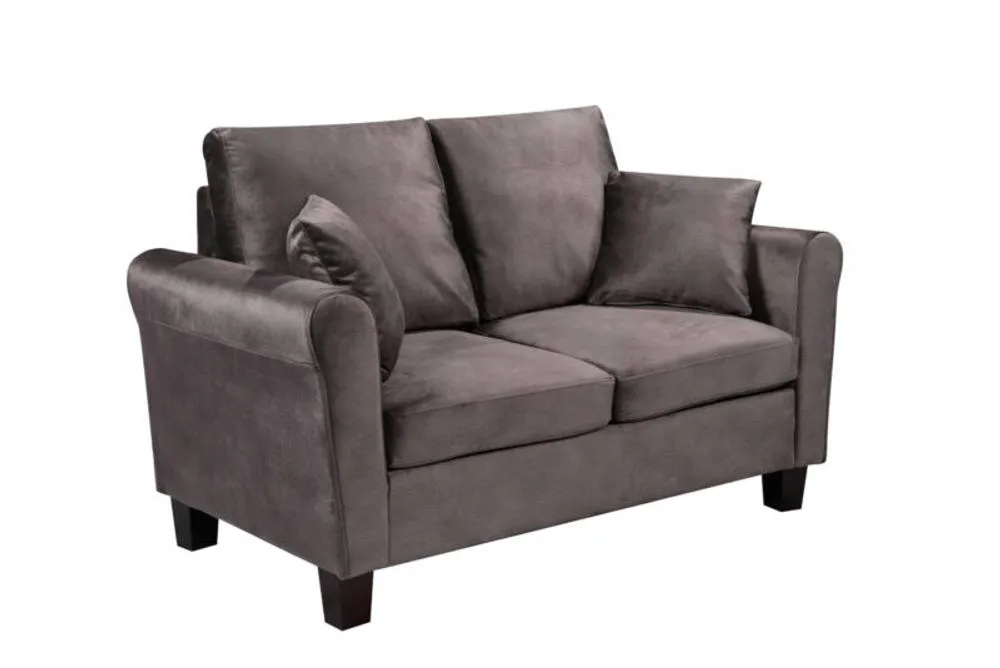 Comfy Living Ltd Brushed Velvet 2 Seater & 3 Seater Sofa Set in Grey 2