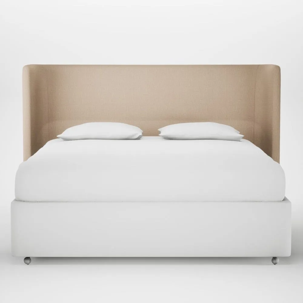 Heal's Monroe Headboard Lift Storage Super King Smart Cotton Linen Rice 1