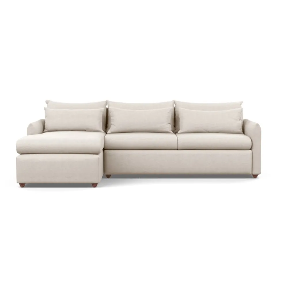 Heal's Pillow Large Left Hand Corner Chaise Texture Limestone Chestnut Stain