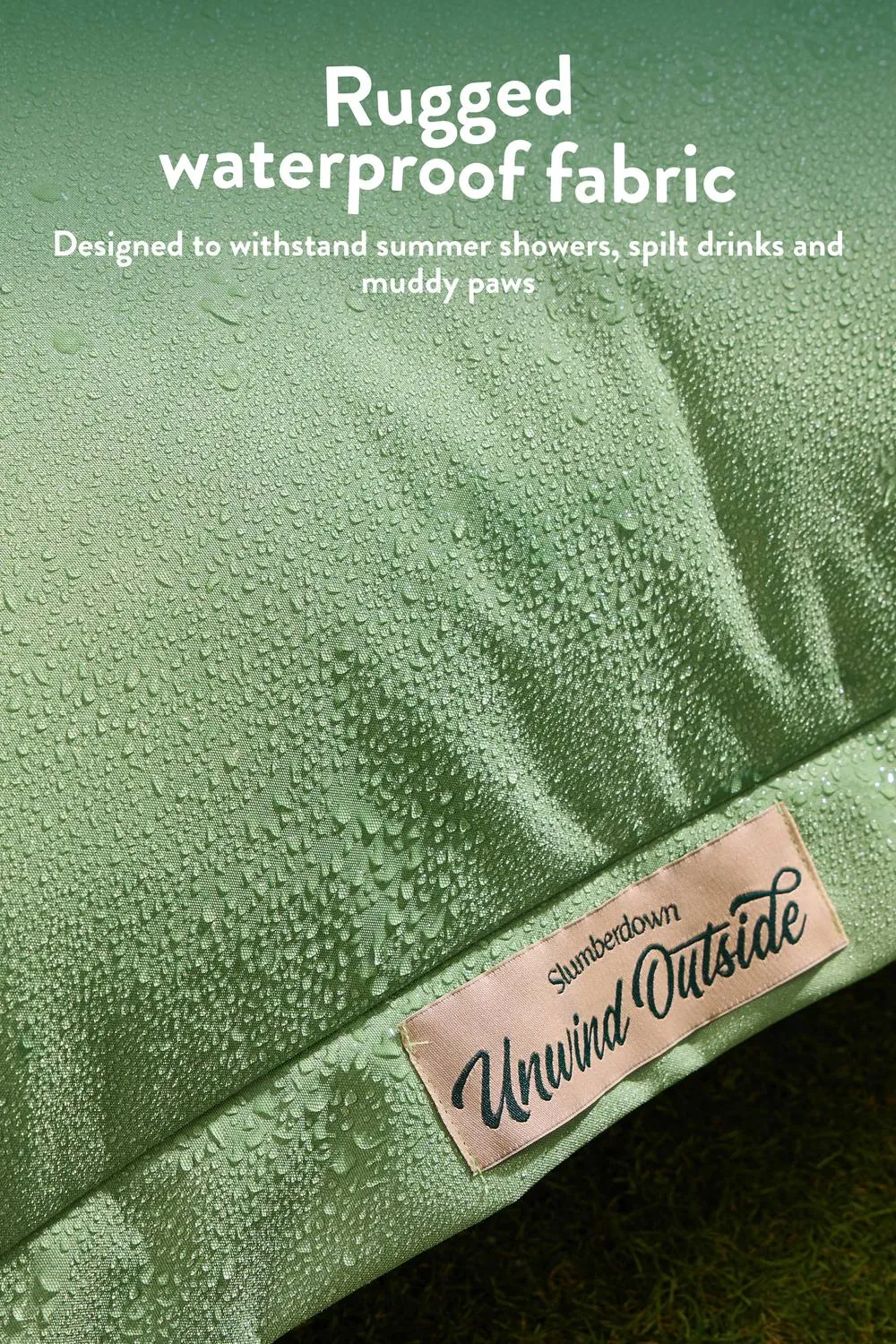 Slumberdown Unwind Outside Outdoor 2 in 1 Blanket Cushion in Light Green 3