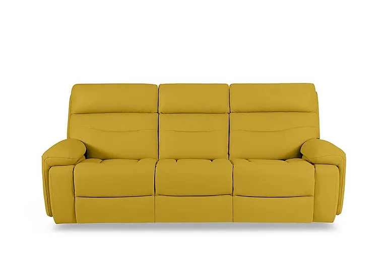 Cinemax Leather 3 Seater 3 Cushion Sofa - Giallo