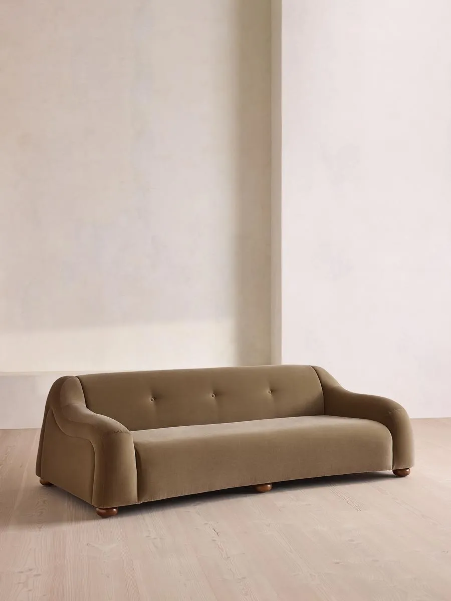 Liana Three Seater Sofa, Velvet, Truffle