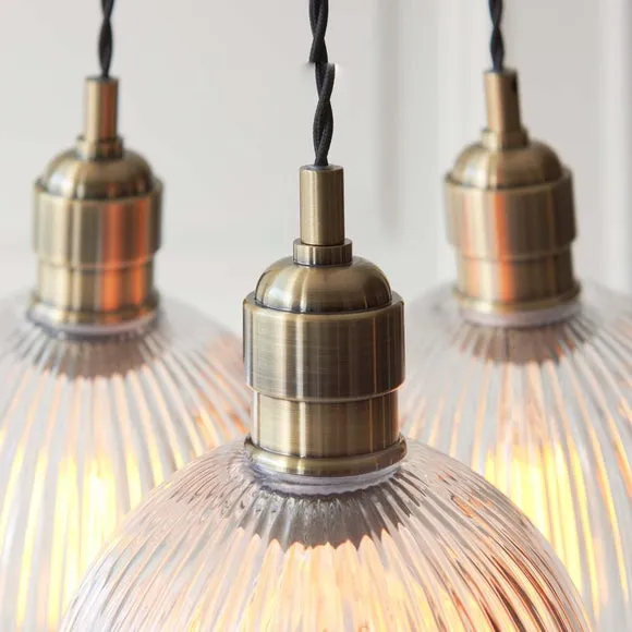 Vogue Sturt 3 Light Ribbed Adjustable Cluster Ceiling Light 3