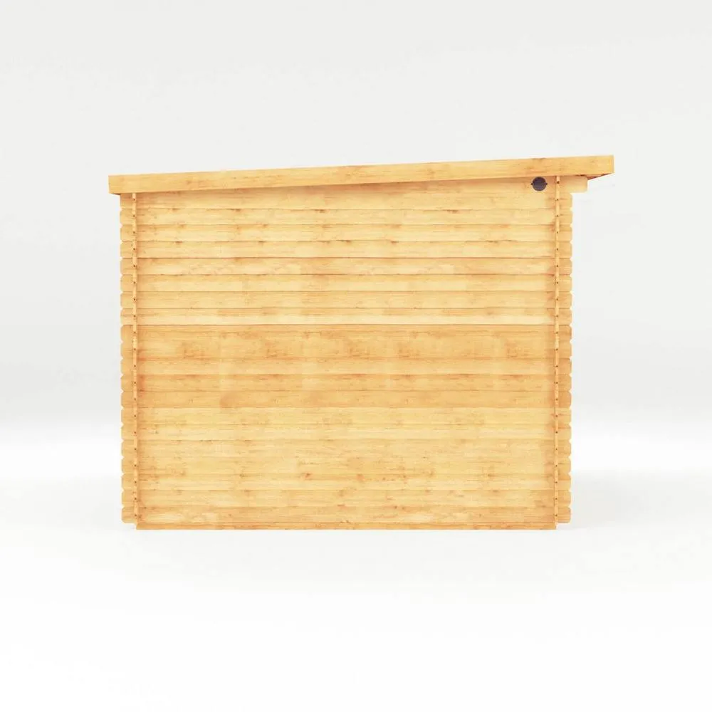 Mercia Elite Pent 28 mm Log Cabin w/ Patio Area, L333.5 x W590.6 x H249.4 cm in Light Tan 4