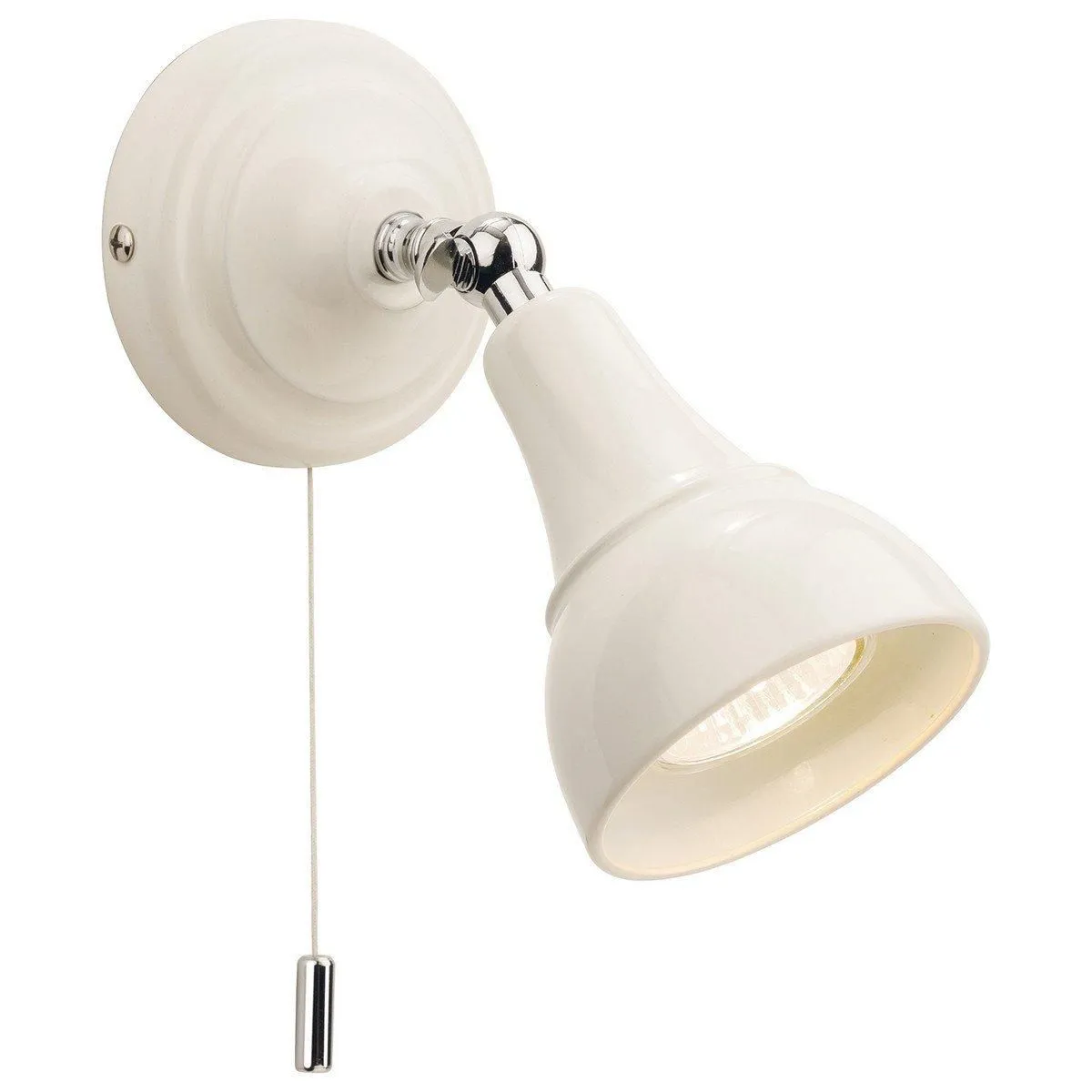 Netlighting Country 1 Light Single Wall Spotlight (Switched) Cream GU10