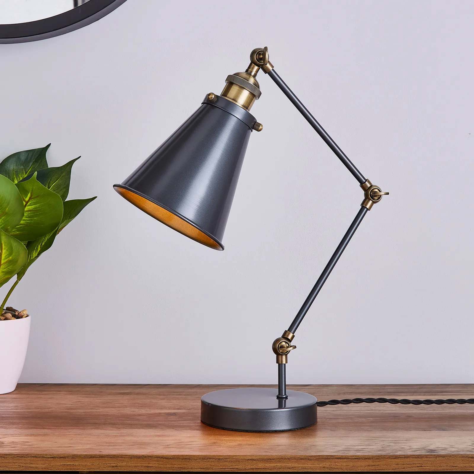 Logan Task Table Lamp Grey