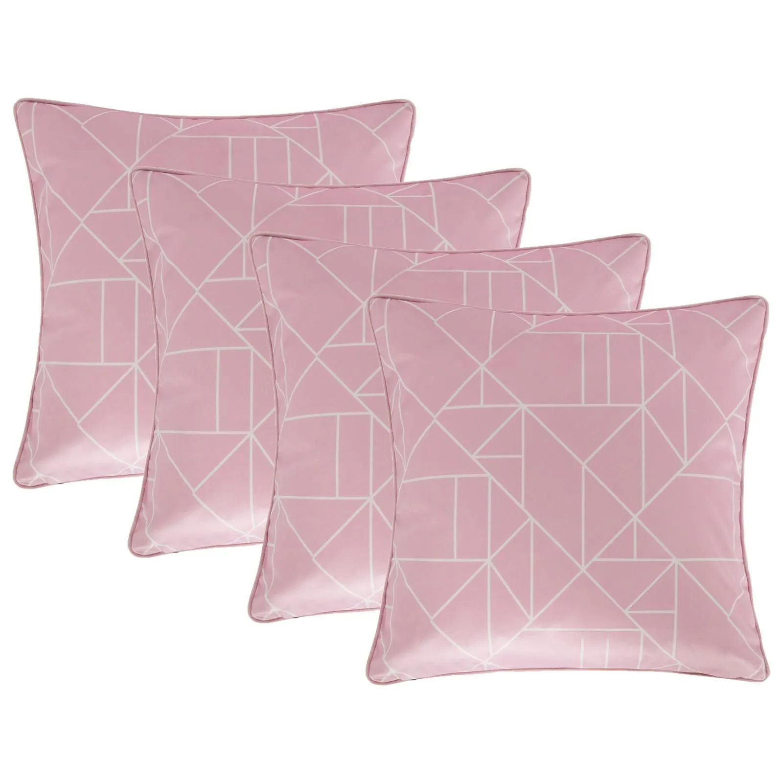 OHS 4 Pack Geo Matte Velvet Cushion Covers in Pink