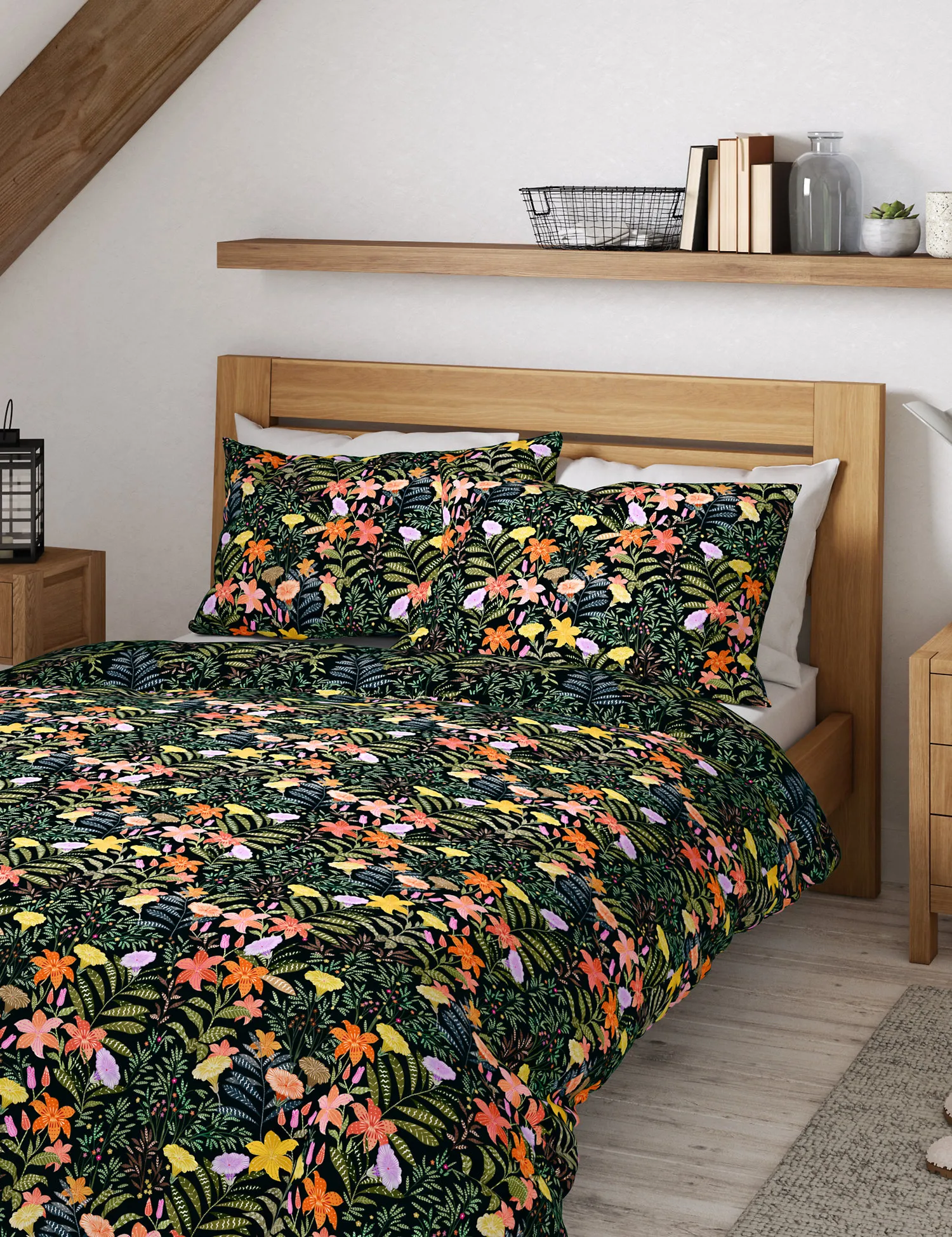 M&S Pure Cotton Floral Bedding Set