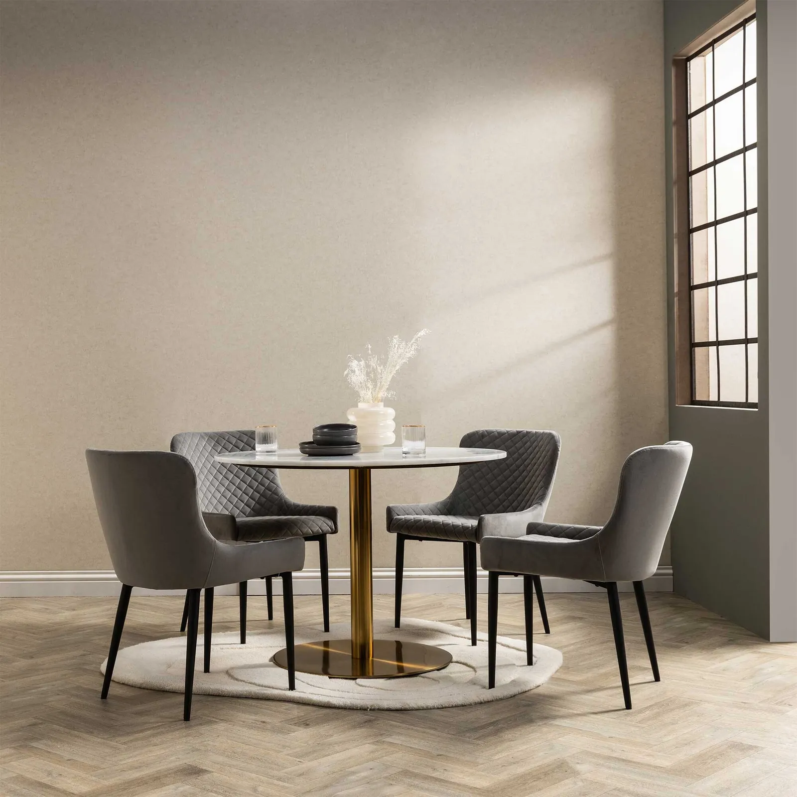 Rivington Dining Chair, Grey Velvet | Barker & Stonehouse 3
