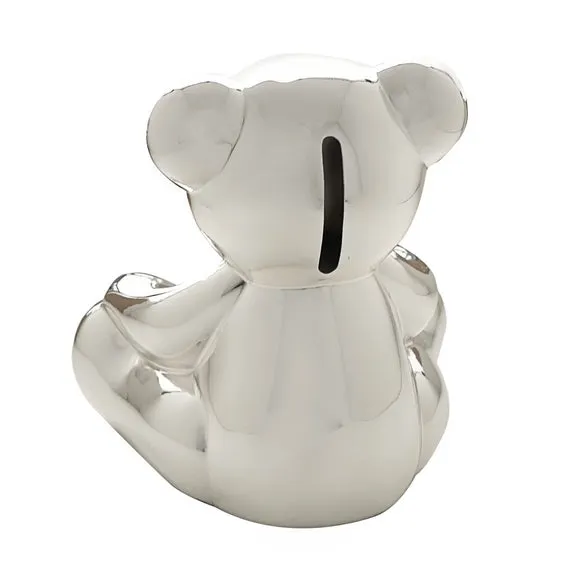 Bambino Silver Plated Teddy Bear Money Box 4