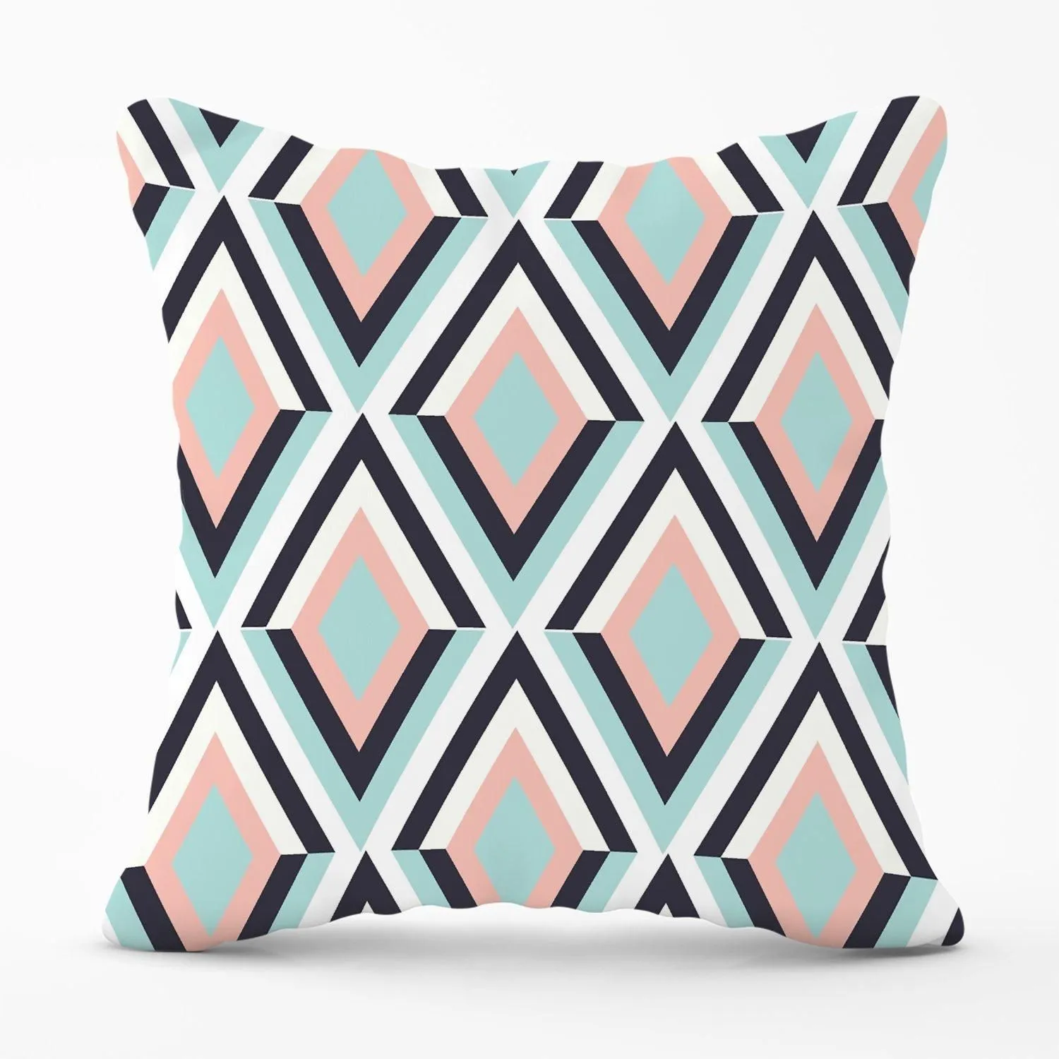 Warren Reed - Designer Zig Zag Abstract Pattern Outdoor Cushion in Blue