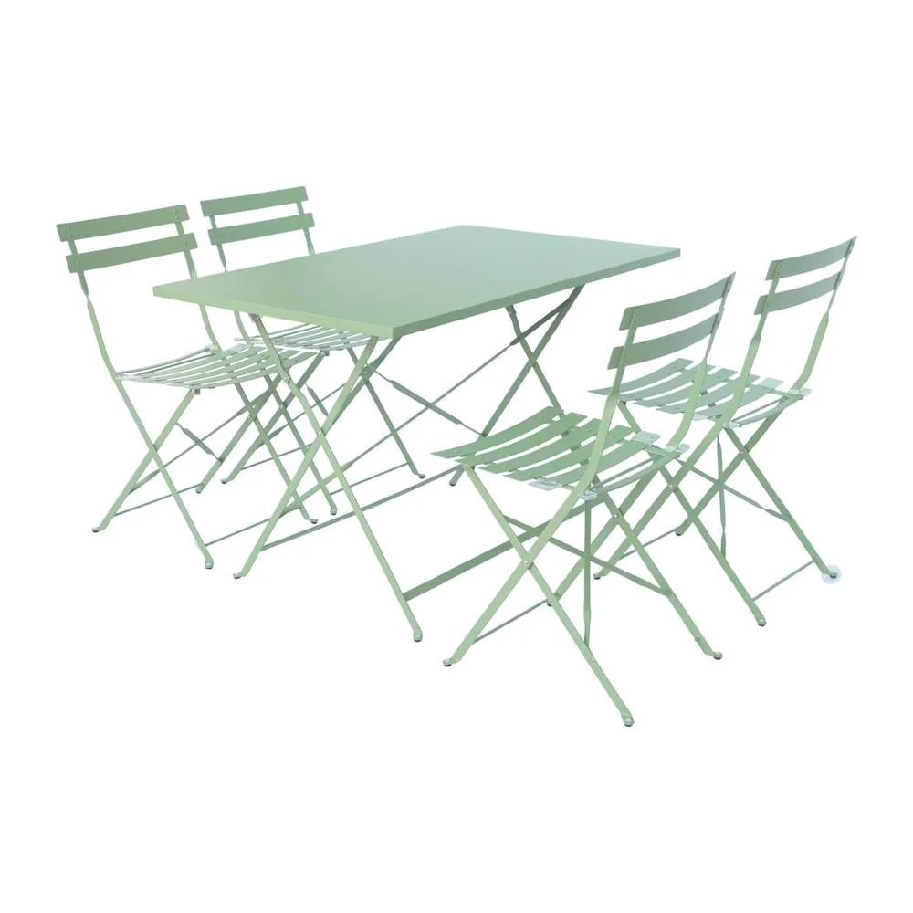 sweeek 4-seater folding metal bistro garden table in Grey 2