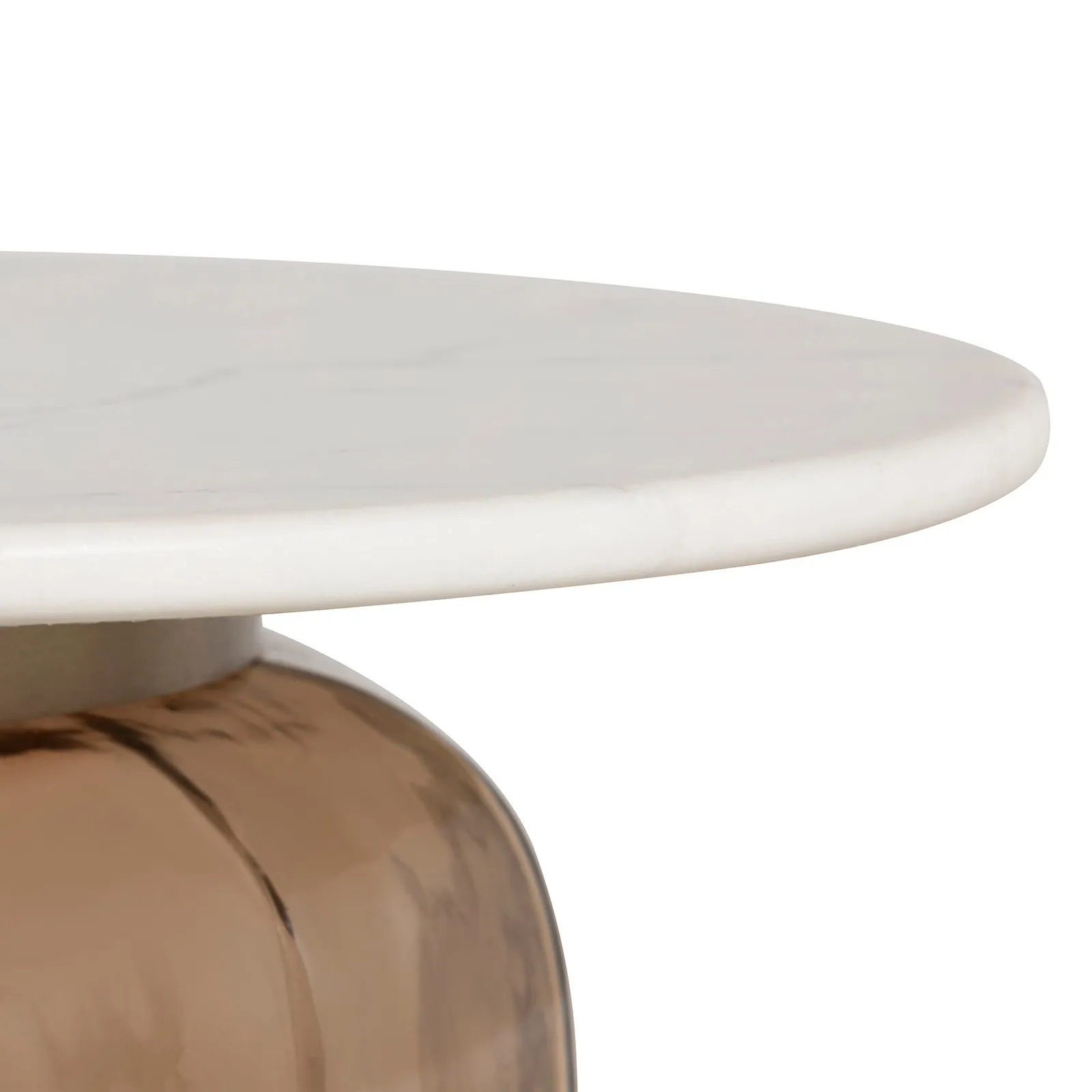 Rossi Large Coffee Table 48.3X48.3X47 Cm, Round, White Glass | Barker & Stonehouse 6