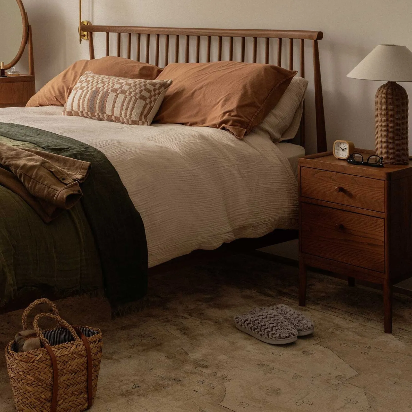 Ercol Salina Two Drawer Bedside Cabinet, Neutral Wood | Barker & Stonehouse 2