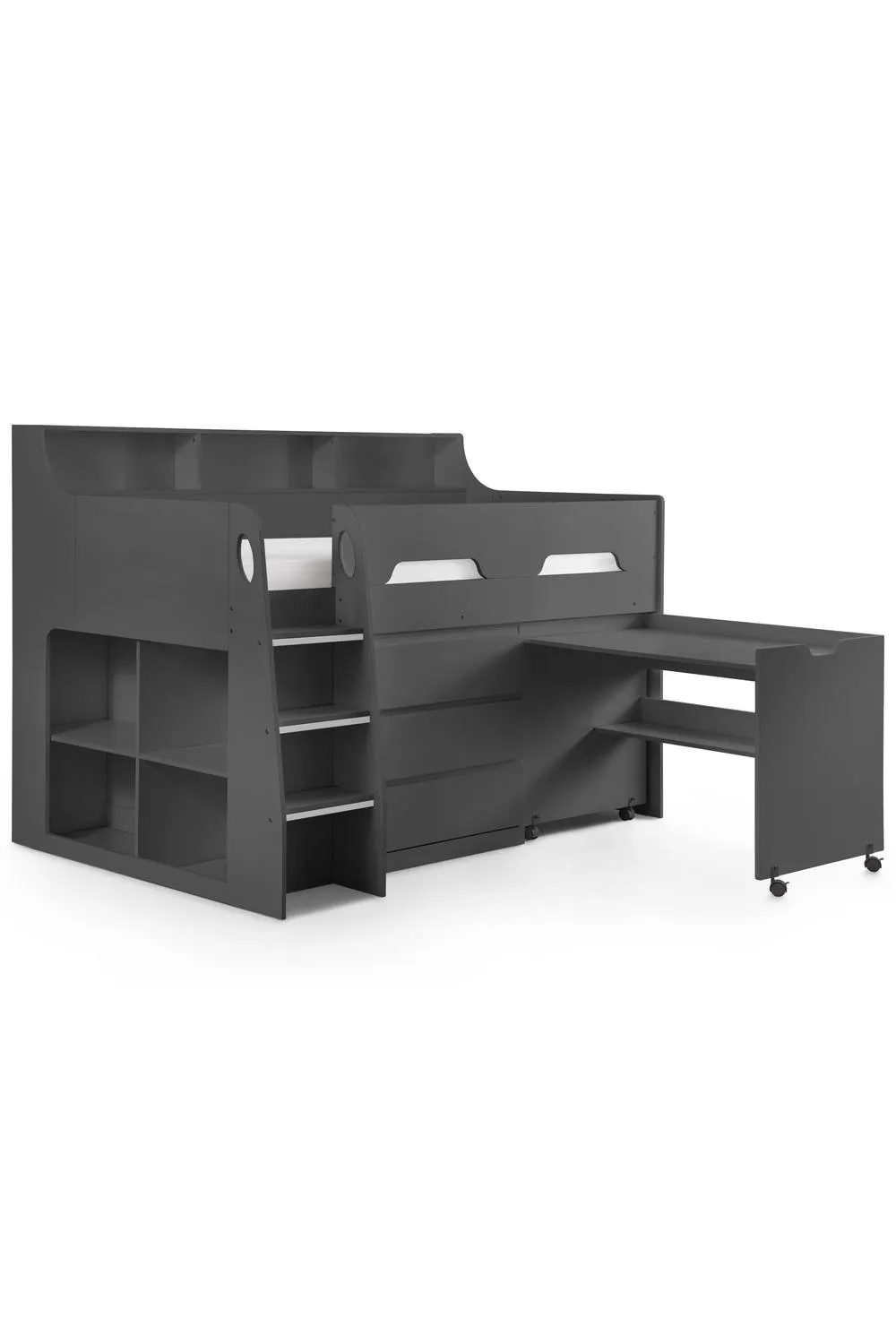 Julian Bowen Jupiter Midsleeper Cabin Bed with Desk in Dark Grey 3
