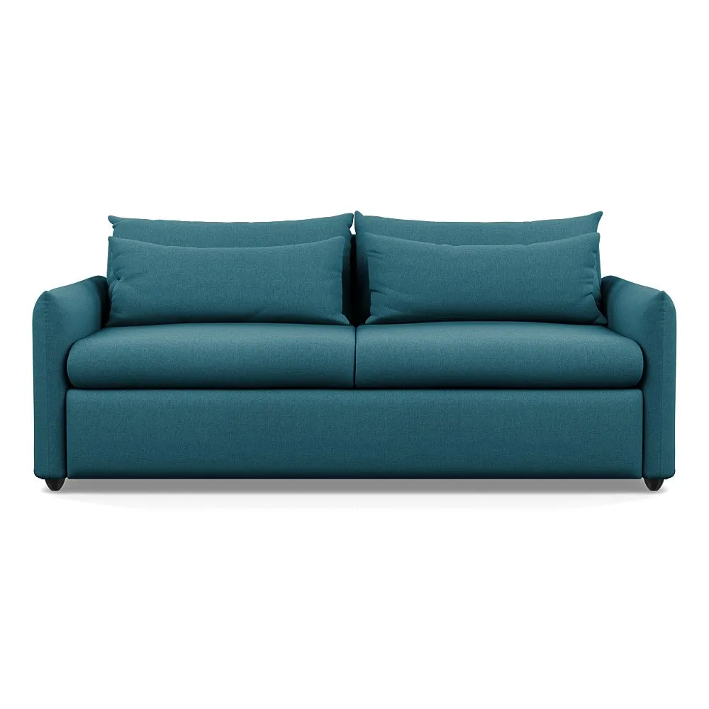 Heal's Pillow 4 Seater Sofa Brushed Cotton Cadet Black Feet