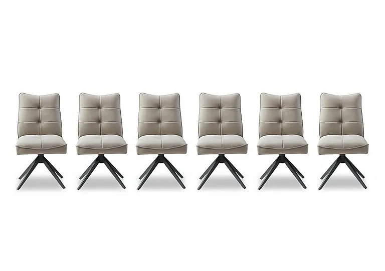 Germain Set of 6 Swivel Dining Chairs - Taupe