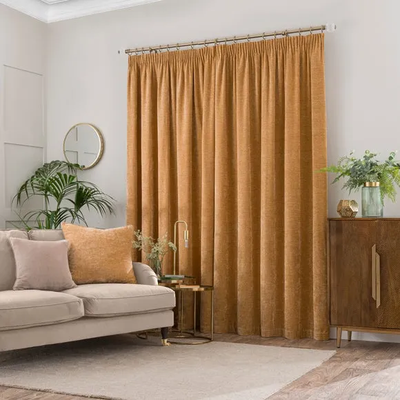 Vintage Chenille Pencil Pleat Curtains 4