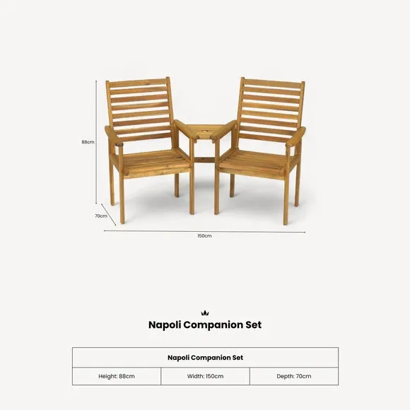 Napoli 2 Seat Wooden Companion Set 5