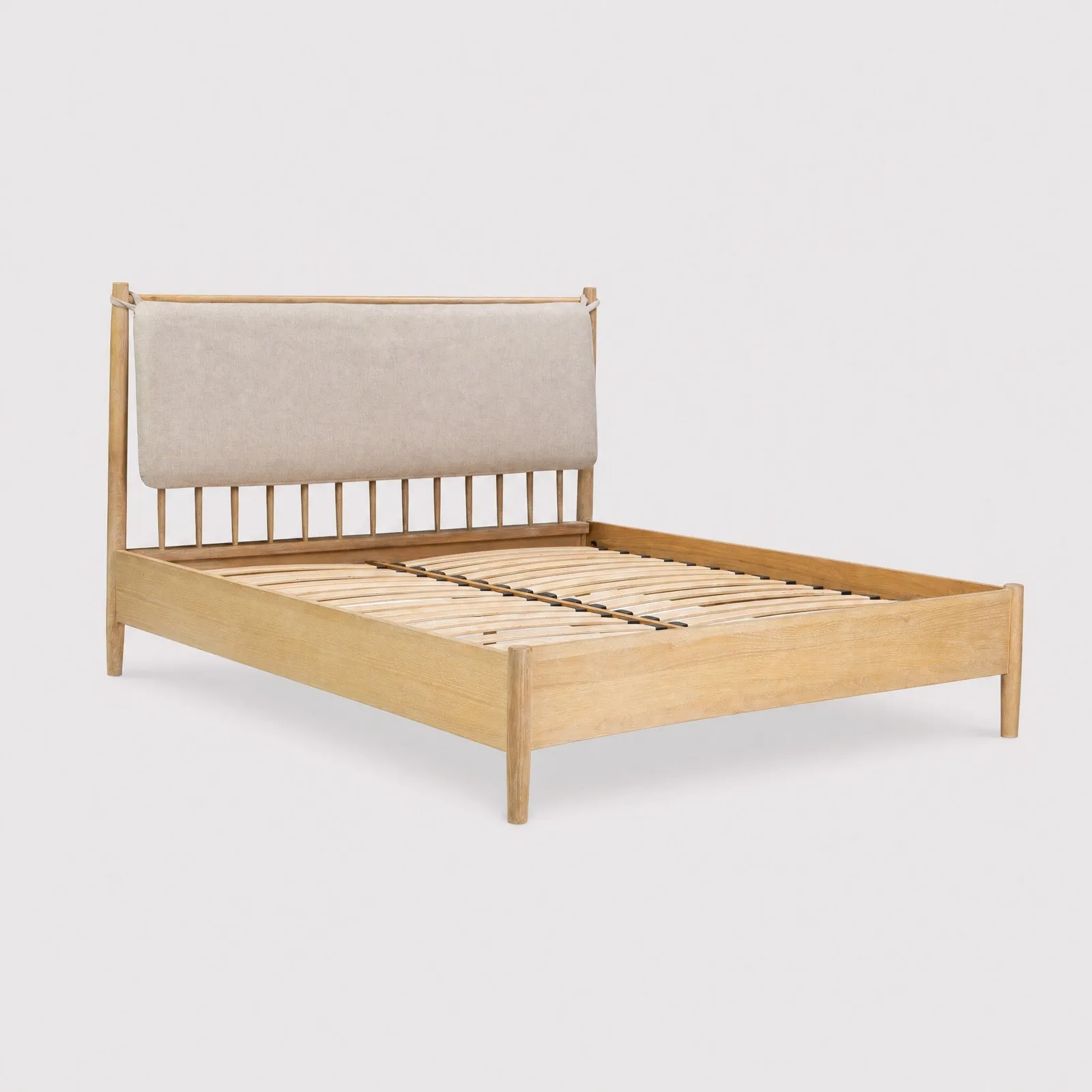Valla 180Cm Bedstead + Cushion, Neutral Wood | Super King | Barker & Stonehouse