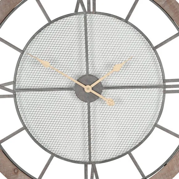 Natural Wood & Metal Wall Clock 2