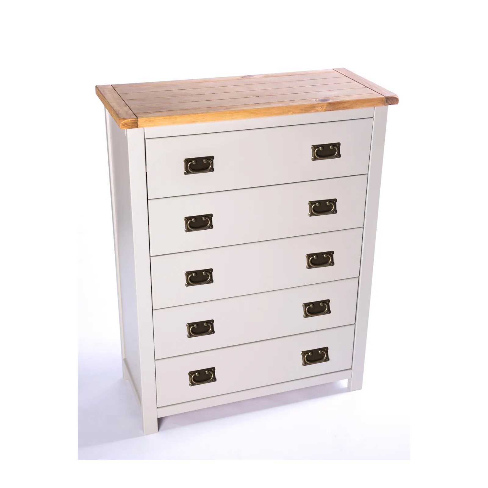 Cabinet Bits Argenta 5 Drawer Chest of Drawers Bras Drop Handle in Light Grey 3