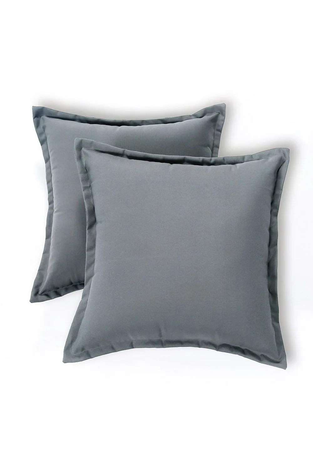 Homescapes Luxury Waterproof Plain Outdoor Cushion 45 x 45 cm, Set of 2 in Grey 1