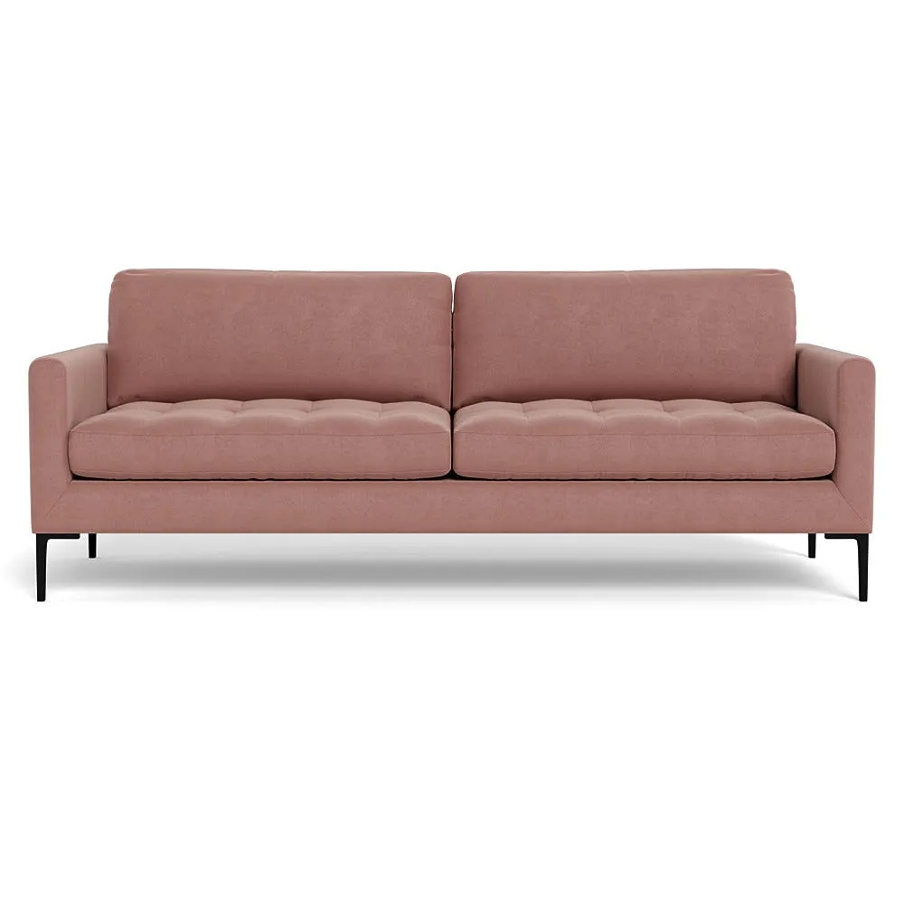 Heal's Eton 4 Seater Sofa Smart Luxe Velvet Dusky Pink Black Feet 1