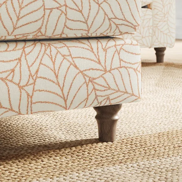 Flori Woven Leaf Fabric Footstool 4
