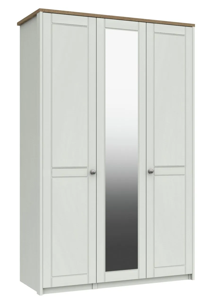 Kielder 3 Door Mirror Wardrobe - Grey