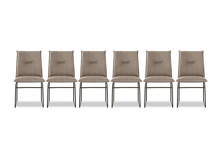 Maya Set of 6 Lava Metal Leg Dining Chairs - Desert
