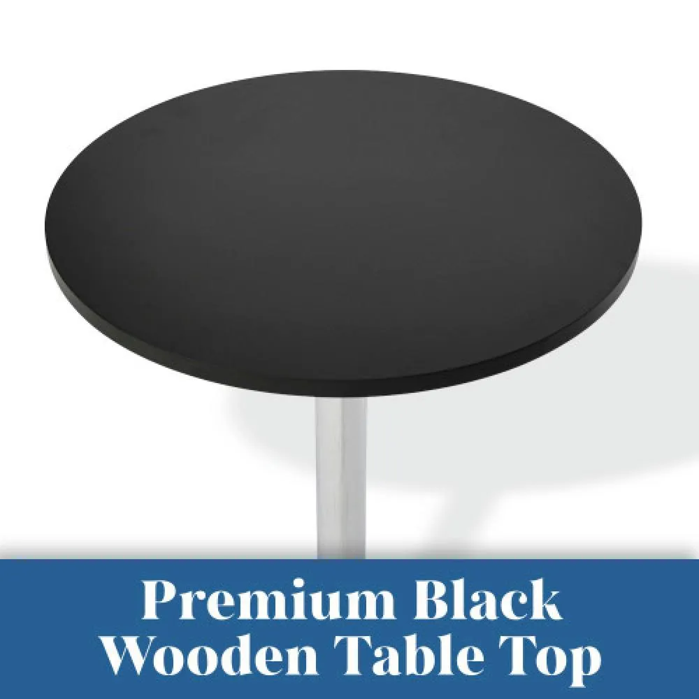 netfurniture Deluxe Como Poseur Table Round Black Wood 2