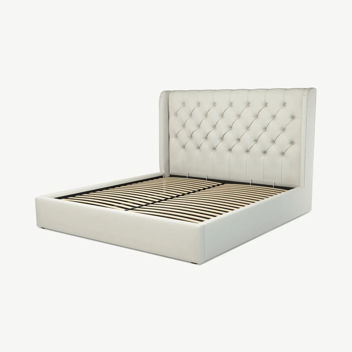Romare Super King Size Ottoman Storage Bed, Putty Cotton